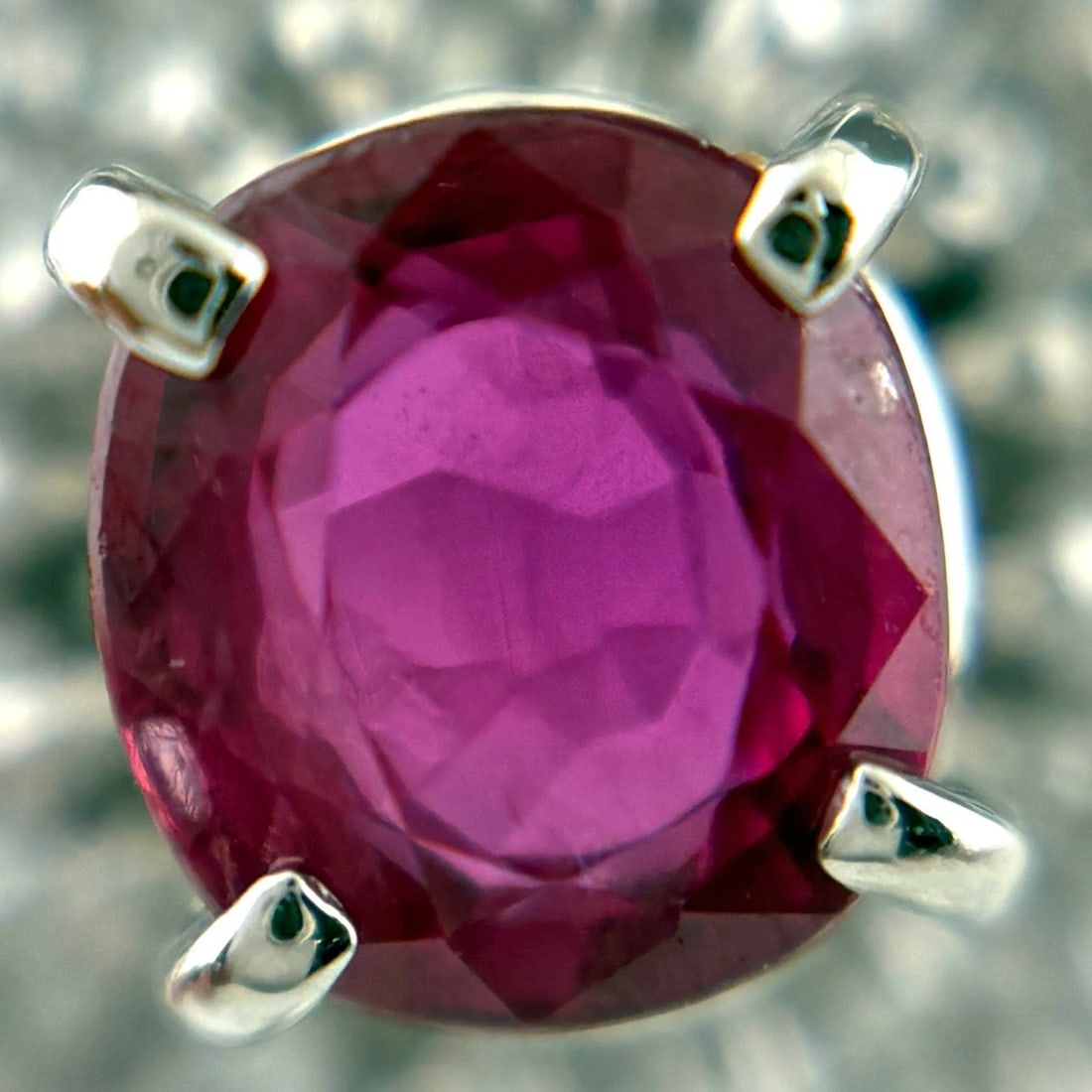 RUBY PLATINUM MELEE DIAMOND RING PT850 - 2