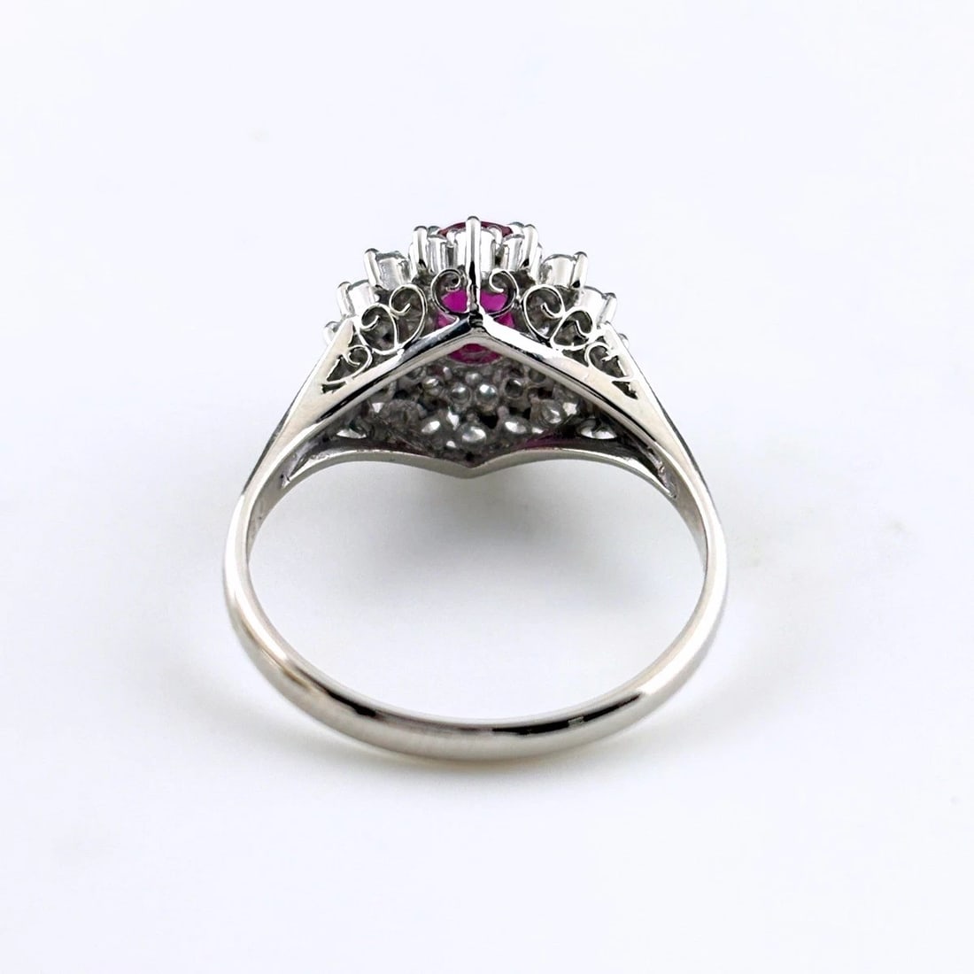RUBY PLATINUM MELEE DIAMOND RING PT850 - 3