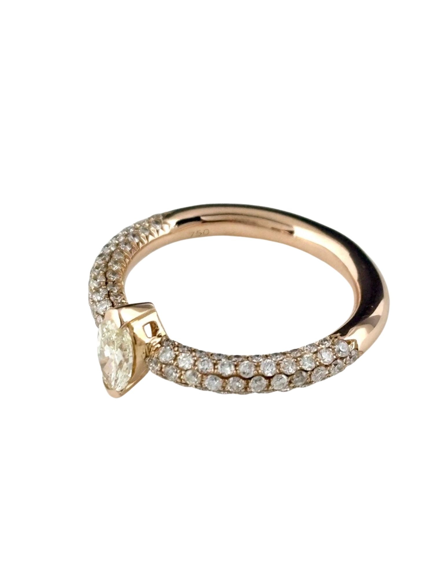 DIAMOND DESIGN RING PG MELEE DIAMOND RING: Diamond Design Ring Pg Melee Diamond Ring Brand: Unbranded Type/Style: Ring Material: 750 PG, Main Stone Natural Color: PG Size: US5.5 to 6 Accessories: None Accessories Notice: When purch