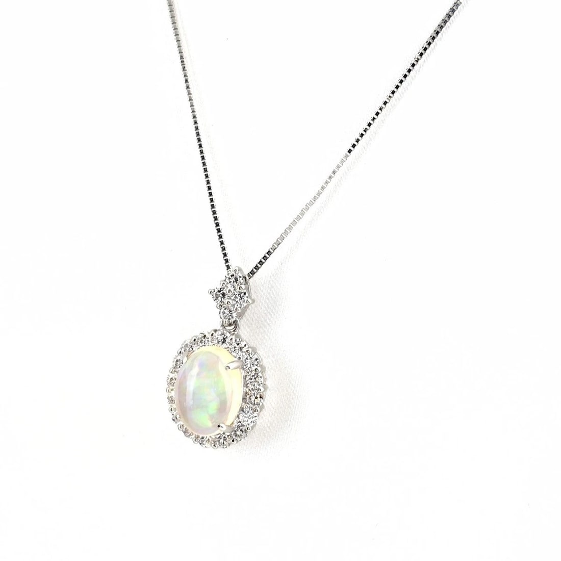FIRE OPAL DESIGN NECKLACE PLATINUM PENDANT (1 of 3)