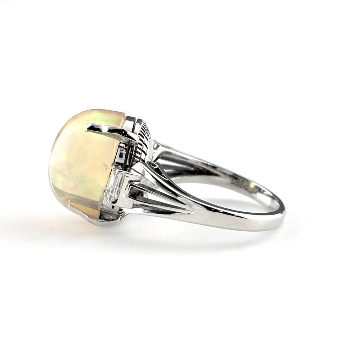 OPAL DESIGN RING PLATINUM MELEE DIAMOND RING - 2