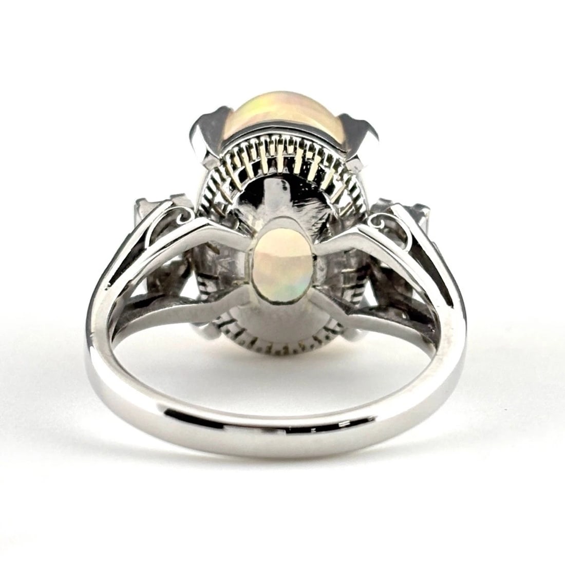 OPAL DESIGN RING PLATINUM MELEE DIAMOND RING - 3