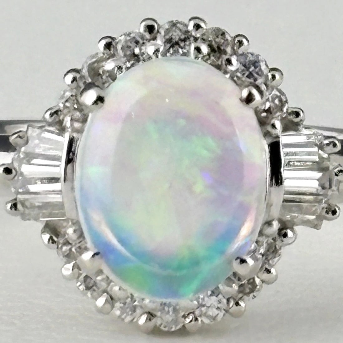 OPAL DESIGN RING PLATINUM RING MELEE DIAMOND RING (1 of 3)