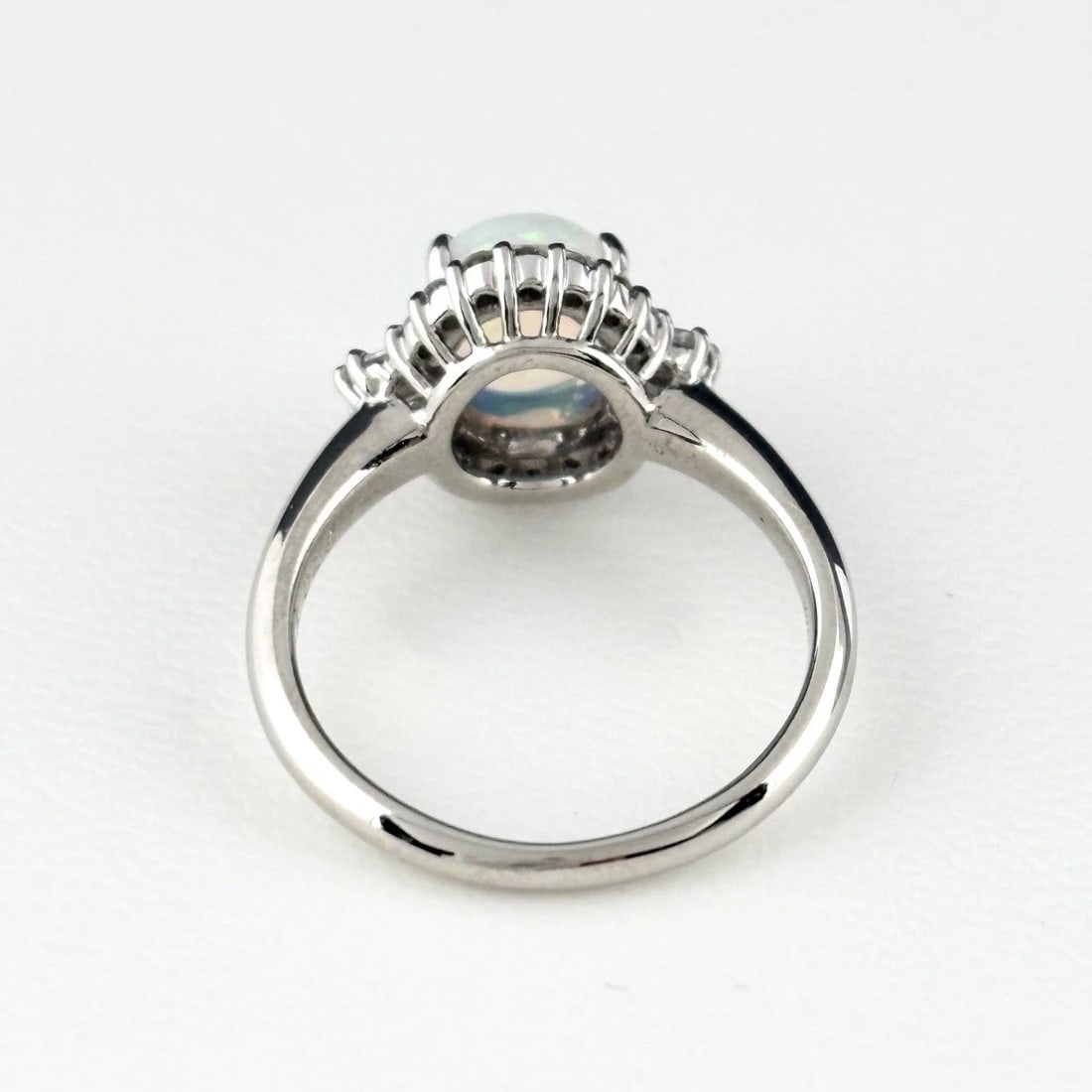OPAL DESIGN RING PLATINUM RING MELEE DIAMOND RING - 3