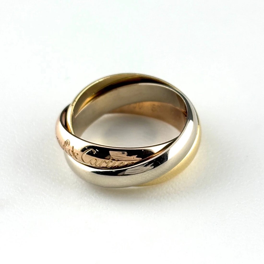CARTIER TRINITY RING YG THREE COLOR RING 750: Cartier Trinity Ring Yg Three Color Ring 750 Brand: CARTIER Type/Style: Ring Material: 750YG, Main Stone Natural Color: YG Size: US5 to 5.5 Accessories: None Accessories Notice: When purchasing