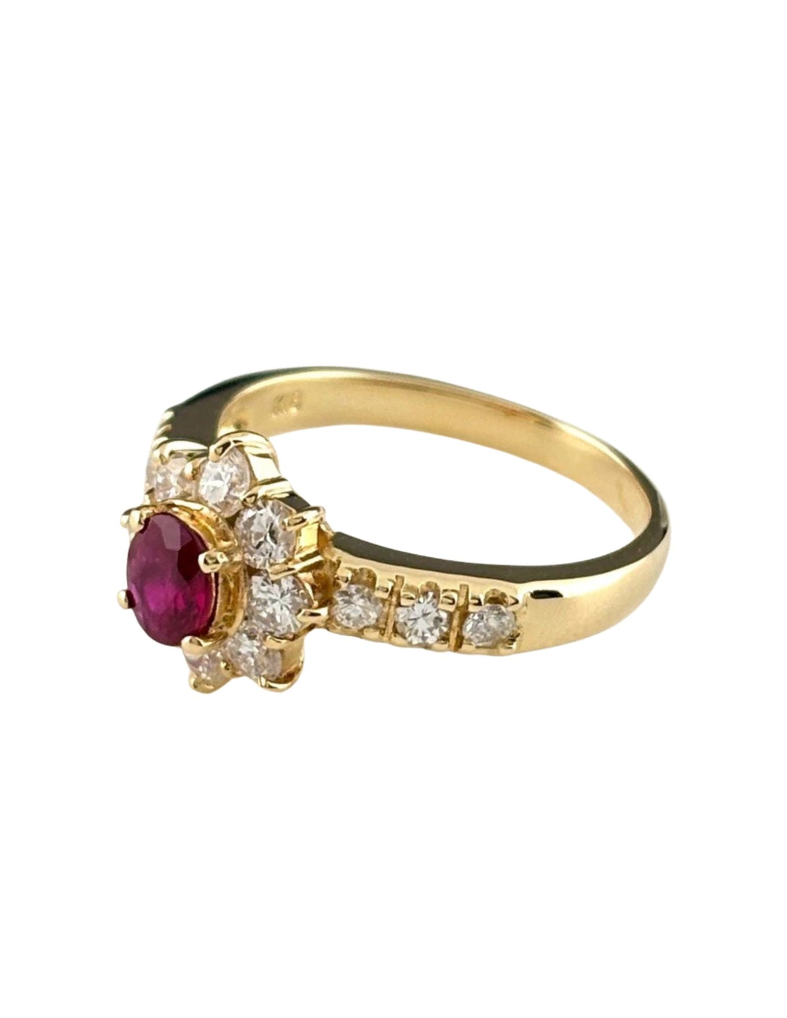 RUBY YG YELLOWGOLD RING MELEE DIAMOND RING (1 of 4)