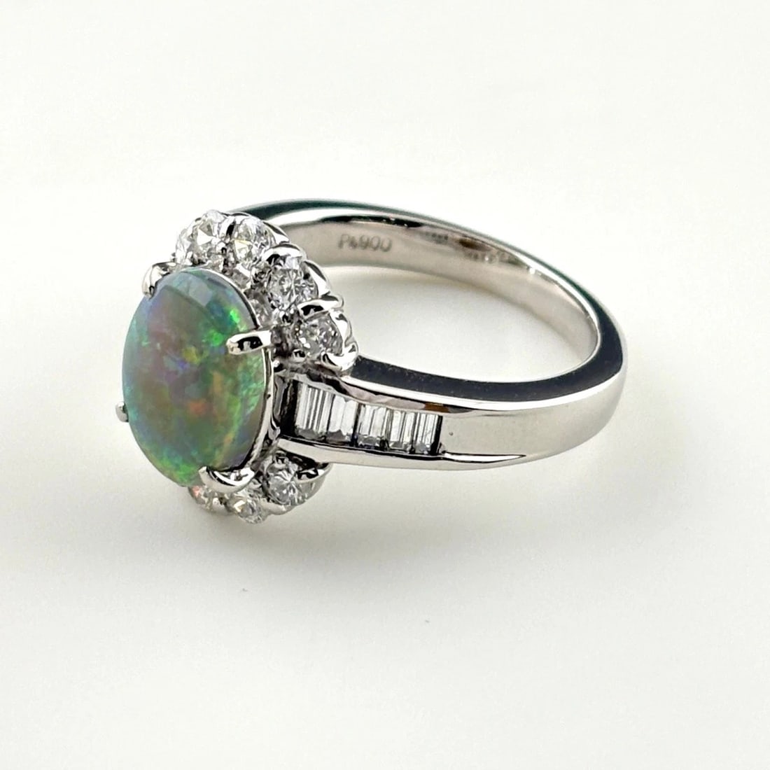BLACK OPAL DESIGN RING PLATINUM MELEE DIAMOND RING (1 of 3)