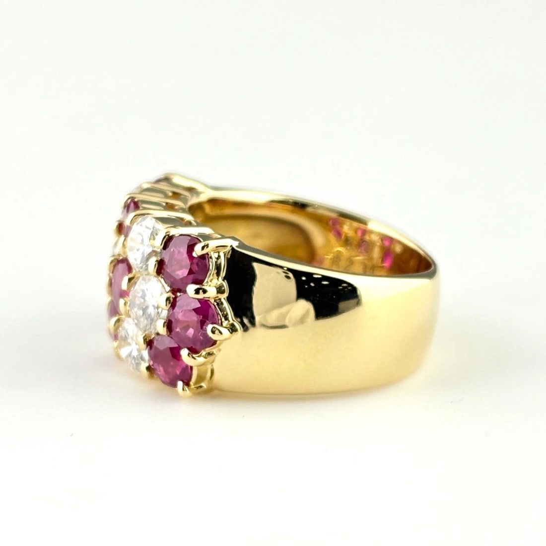 RUBY YG RING MELEE DIAMOND RING 18K DIAMOND (1 of 2)