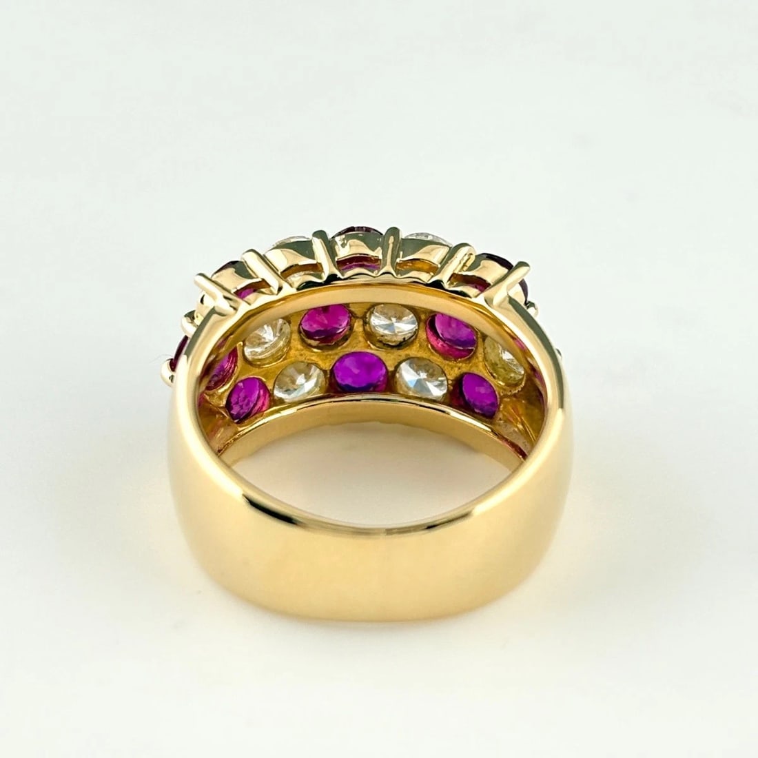 RUBY YG RING MELEE DIAMOND RING 18K DIAMOND - 2