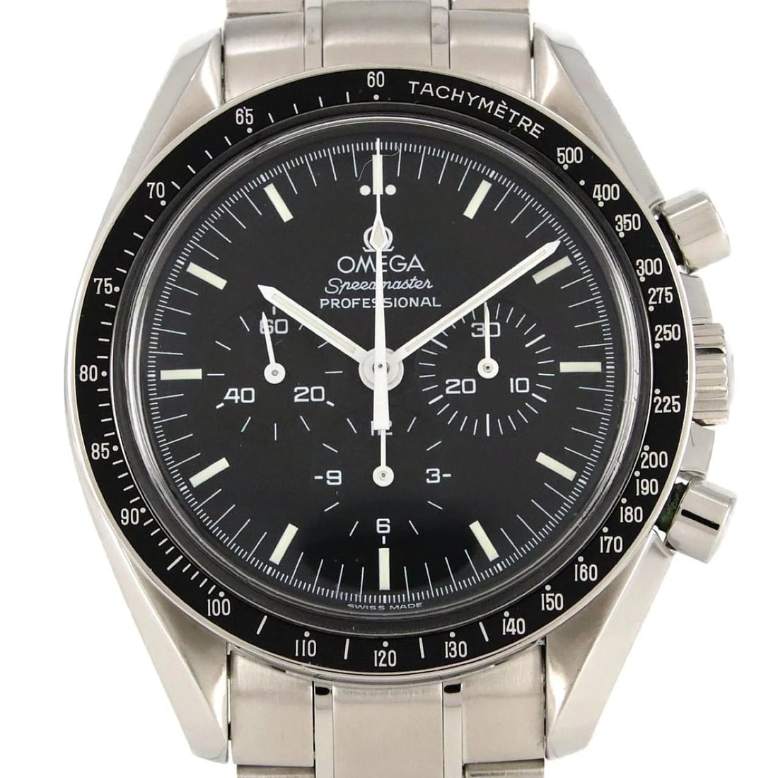 OMEGA SPEEDMASTER STAINLESS STEEL MANUAL WINDING WATCH: Omega Speedmaster Stainless Steel Manual Winding Watch Brand: OMEGA Type/Style: Wrist watch Material: Case: Stainless Steel Breath: Stainless Steel Color: Dial Color: Black Size: Case diameter: