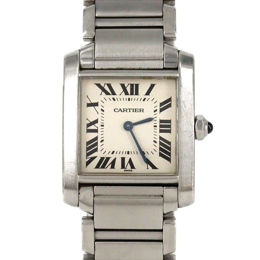 CARTIER TANK FRANCAISE MM WATCH: Cartier Tank Francaise MM Watch Brand: CARTIER Type/Style: Wrist watch Material: Case: Stainless Steel Breath: Stainless Steel Color: Dial color: Silver/Roman Size: Case diameter: 25x30mm Max wrist