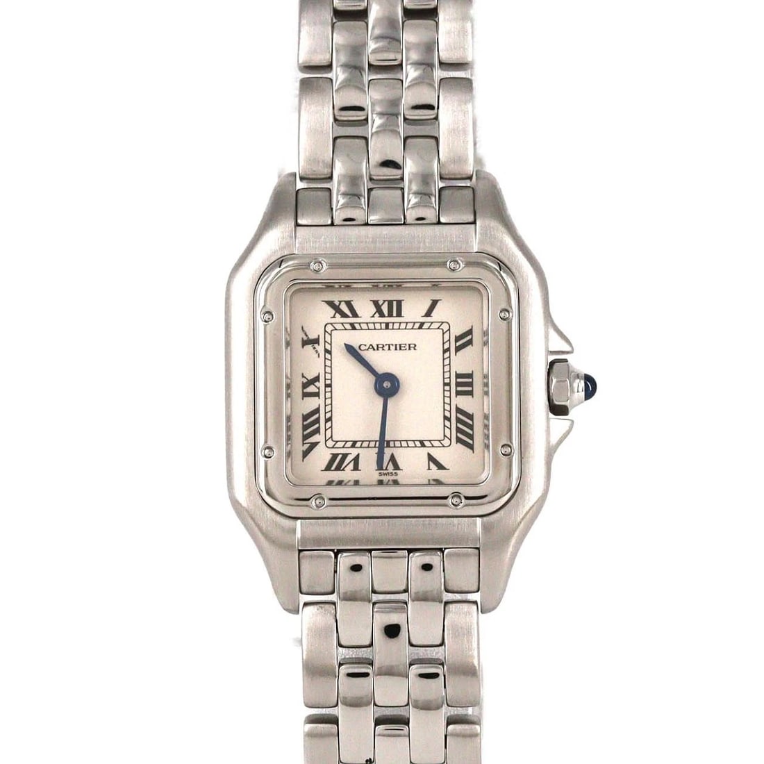 CARTIER PANTHERESM STAINLESS STEEL QUARTZ WATCH: Cartier PANTHERESM Stainless Steel Quartz Watch Brand: CARTIER Type/Style: Wrist watch Material: Case: Stainless Steel Breath: Stainless Steel Color: Dial color: Silver/Roman Size: Case diameter: