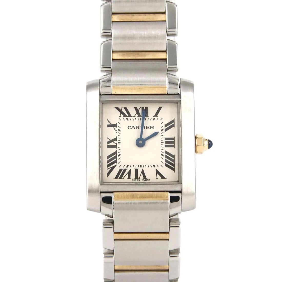 CARTIER TANK FRANCAISE SM TWO-TONE SSXYG QUARTZ WATCH: Cartier Tank Francaise SM Two-tone SSxYG Quartz Watch Brand: CARTIER Type/Style: Wrist watch Material: Case: Stainless steel x yellow gold Bracelet: Stainless steel x yellow gold Color: Dial color: