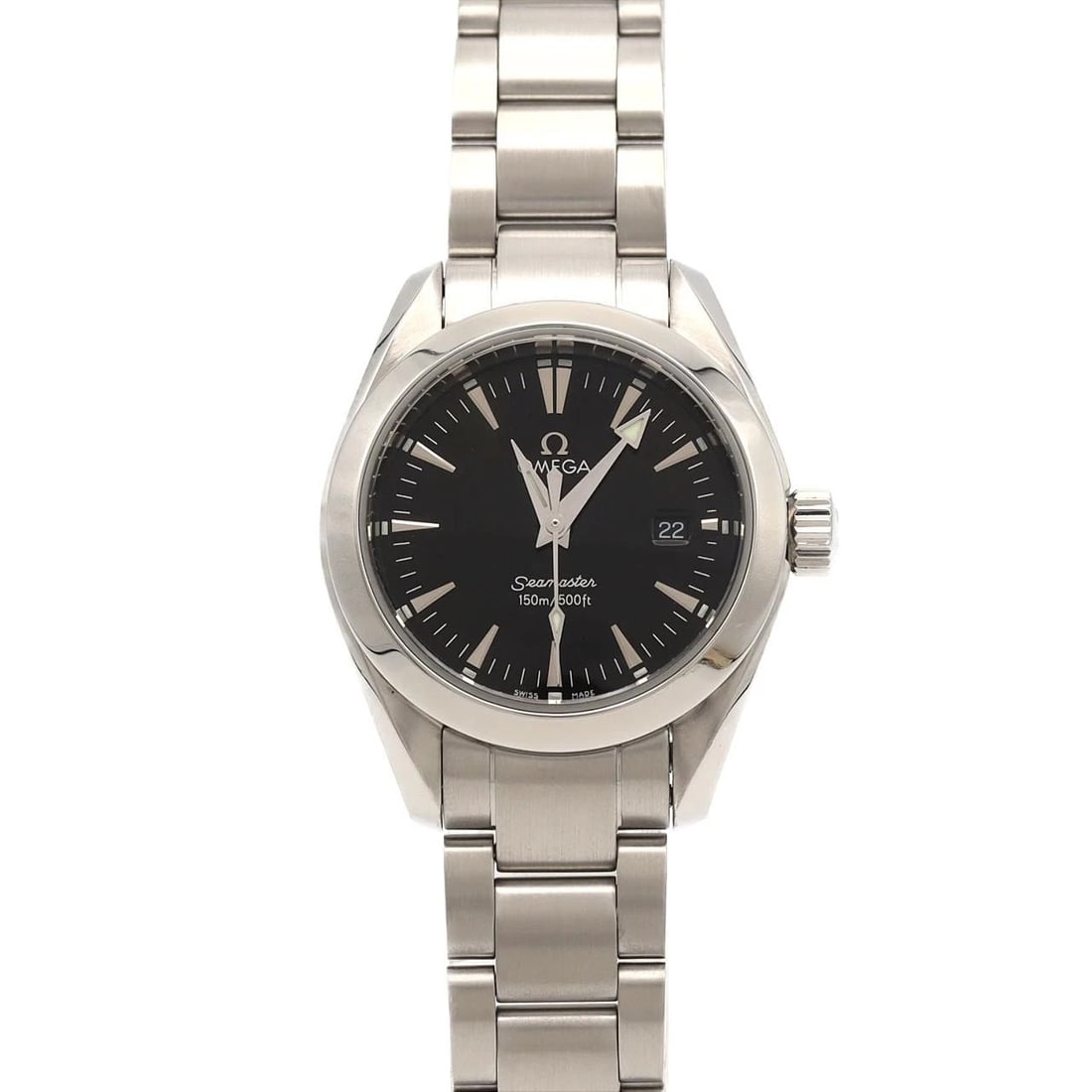 OMEGA SEAMASTER AQUA TERRA STAINLESS STEEL QUARTZ WATCH: Omega Seamaster Aqua Terra Stainless Steel Quartz Watch Brand: OMEGA Type/Style: Wrist watch Material: Case: Stainless Steel Breath: Stainless Steel Color: Dial Color: Black Size: Case diameter: Appro