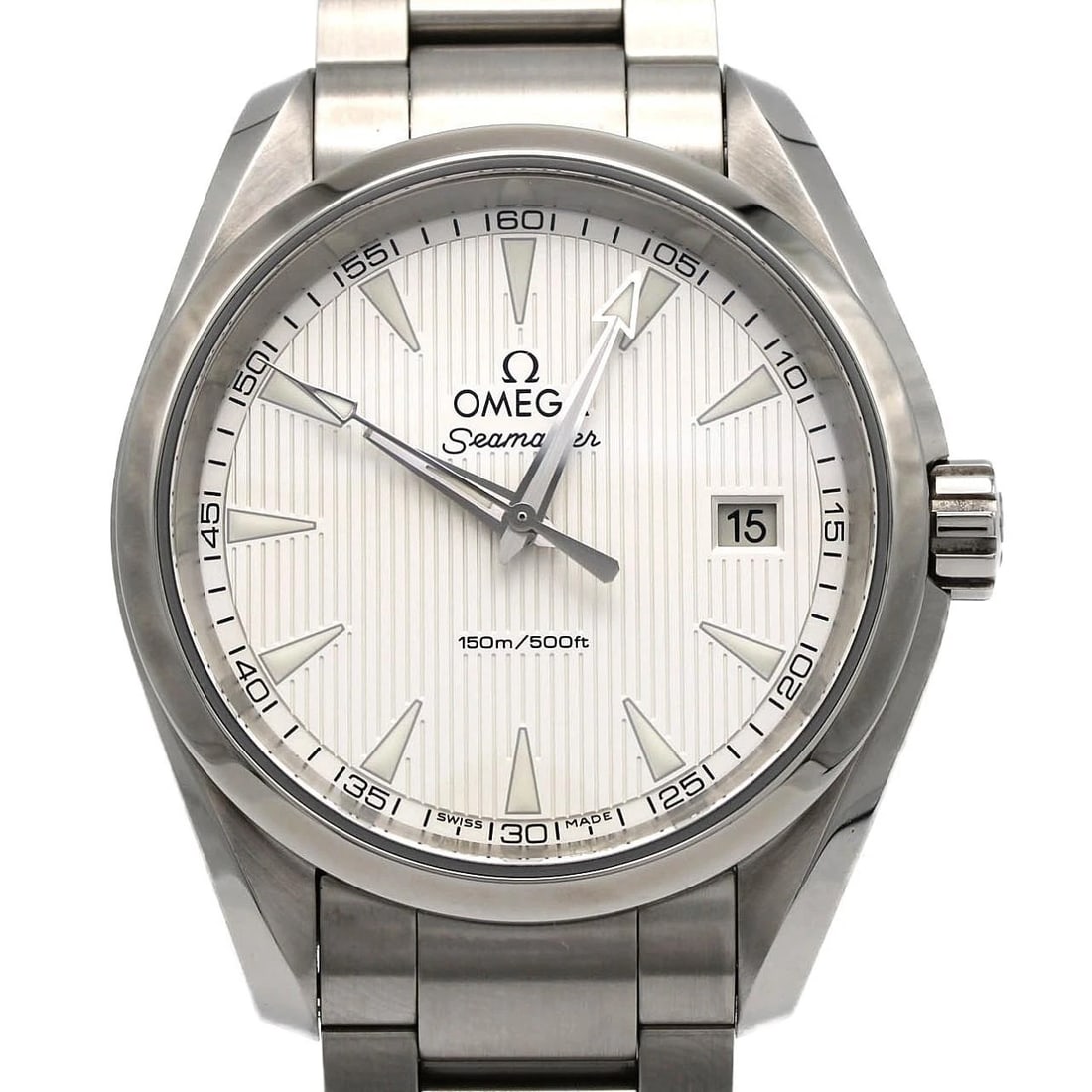 OMEGA SEAMASTER AQUA TERRA STAINLESS STEEL WATCH: Omega Seamaster Aqua Terra Stainless Steel Watch Brand: OMEGA Type/Style: Wrist watch Material: Case: Stainless Steel Breath: Stainless Steel Color: Dial Color: Silver Tapestry Size: Case diameter