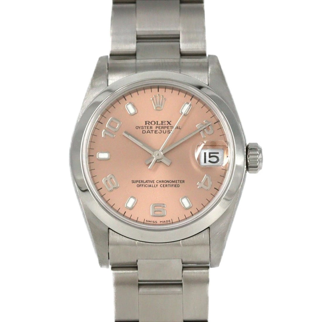 ROLEX DATEJUST STAINLESS STEEL MECHANICAL AUTOMATIC WATCH: Rolex Datejust Stainless Steel Mechanical Automatic Watch Brand: ROLEx Type/Style: Wrist watch Material: Case: Stainless Steel Breath: Stainless Steel Color: Dial color: Pink/Arabic Size: Case