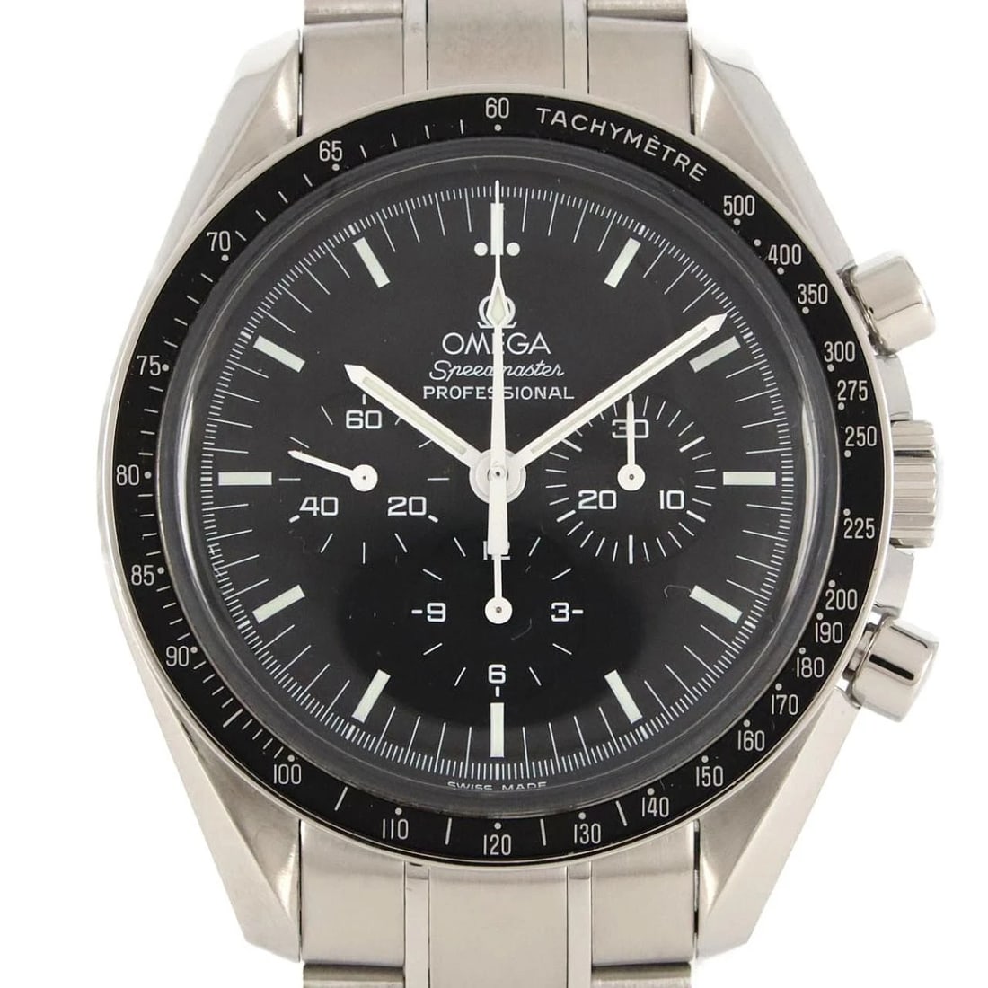 OMEGA SPEEDMASTER STAINLESS STEEL MANUAL WINDING WATCH: Omega Speedmaster Stainless Steel Manual Winding Watch Brand: OMEGA Type/Style: Wrist watch Material: Case: Stainless Steel Breath: Stainless Steel Color: Dial Color: Black Size: Case diameter: