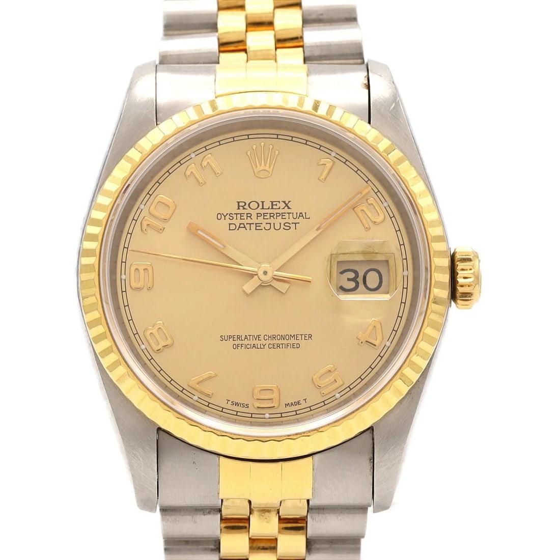 ROLEX DATEJUST SSXYG MECHANICAL WATCH: Rolex Datejust SSxYG Mechanical Watch Brand: ROLEx Type/Style: Wrist watch Material: Case: Stainless steel x yellow gold Bracelet: Stainless steel x yellow gold Color: Dial color: Gold/Arabic Size: Ca