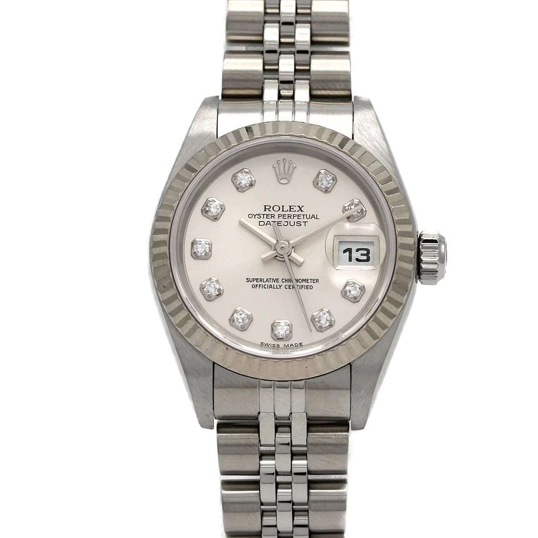 ROLEX DATEJUST SSXWG MECHANICAL AUTOMATIC WATCH: Rolex Datejust SSxWG Mechanical Automatic Watch Brand: ROLEx Type/Style: Wrist watch Material: Case: Stainless steel x white gold Bracelet: Stainless steel Color: Dial color: Silver/Diamond Size: Case