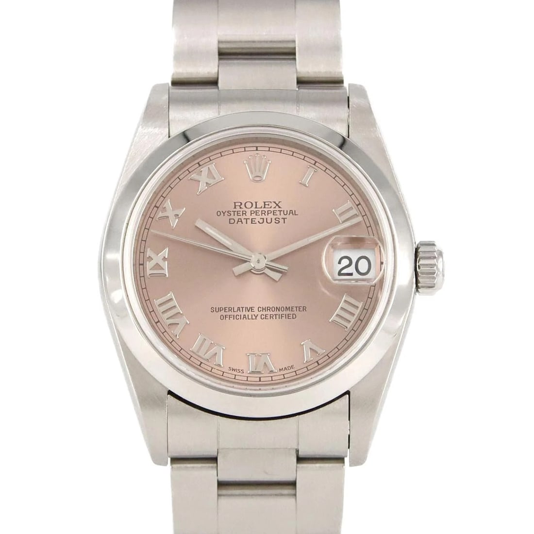 ROLEX DATEJUST STAINLESS STEEL WATCH: Rolex Datejust Stainless Steel Watch Brand: ROLEx Type/Style: Wrist watch Material: Case: Stainless Steel Breath: Stainless Steel Color: Dial color: Pink/Roman Size: Case diameter: Approx. 30 mm Max w