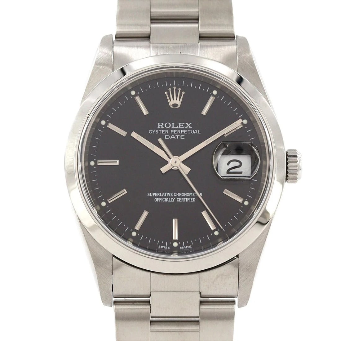 ROLEX OYSTER PERPETUAL DATE STAINLESS STEEL MECHANICAL AUTOM WATCH: Rolex Oyster Perpetual Date Stainless Steel Mechanical Autom Watch Brand: ROLEx Type/Style: Wrist watch Material: Case: Stainless Steel Breath: Stainless Steel Color: Dial Color: Black Size: Case diam