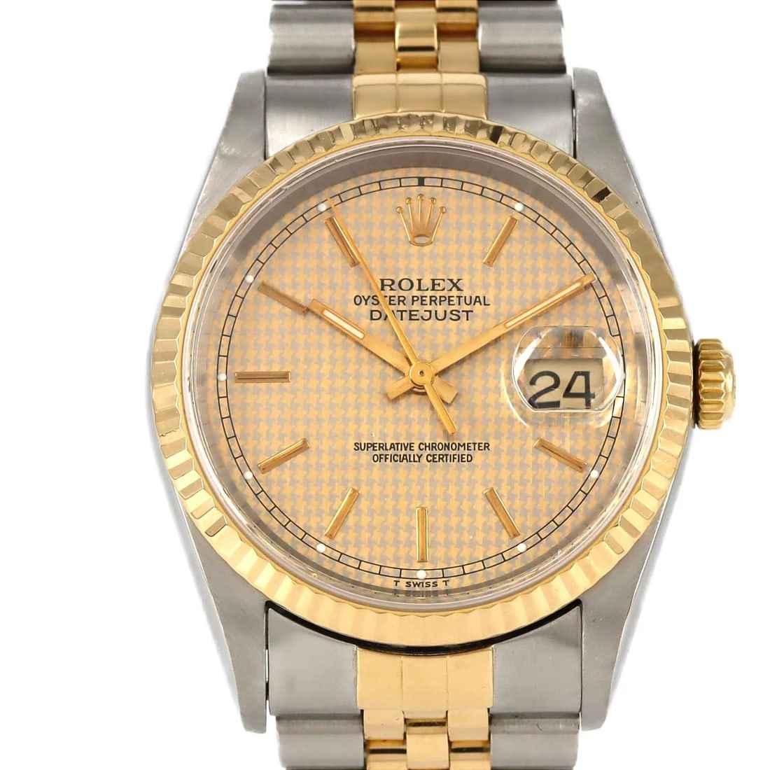 ROLEX DATEJUST SSXYG MECHANICAL AUTOMATIC WATCH: Rolex Datejust SSxYG Mechanical Automatic Watch Brand: ROLEx Type/Style: Wrist watch Material: Case: Stainless steel x yellow gold Bracelet: Stainless steel x yellow gold Color: Dial Color: Houndstoot