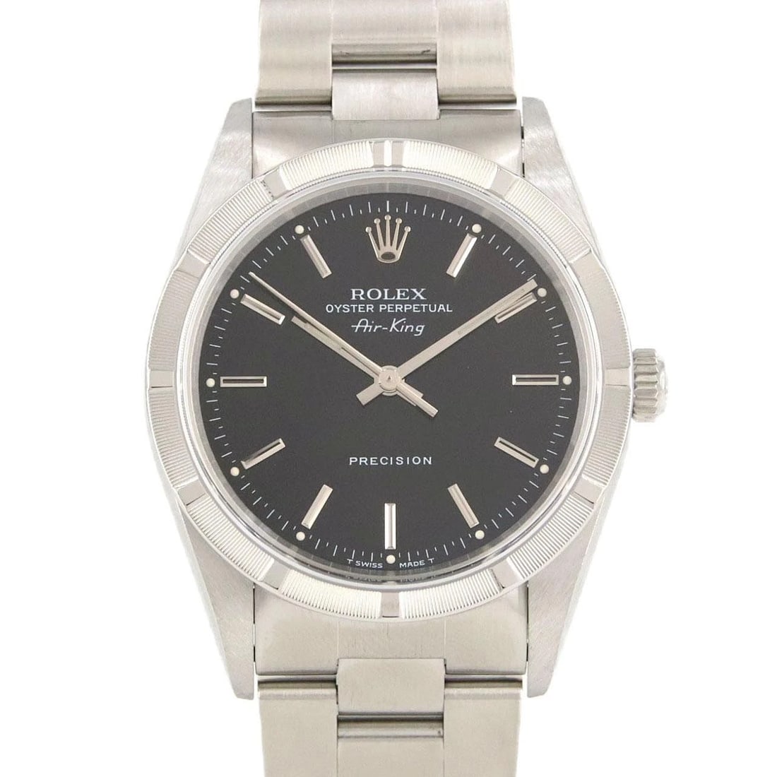 ROLEX AIR-KING STAINLESS STEEL MECHANICAL AUTOMATIC WATCH: Rolex Air-King Stainless Steel Mechanical Automatic Watch Brand: ROLEx Type/Style: Wrist watch Material: Case: Stainless Steel Breath: Stainless Steel Color: Dial Color: Black Size: Case diameter: App