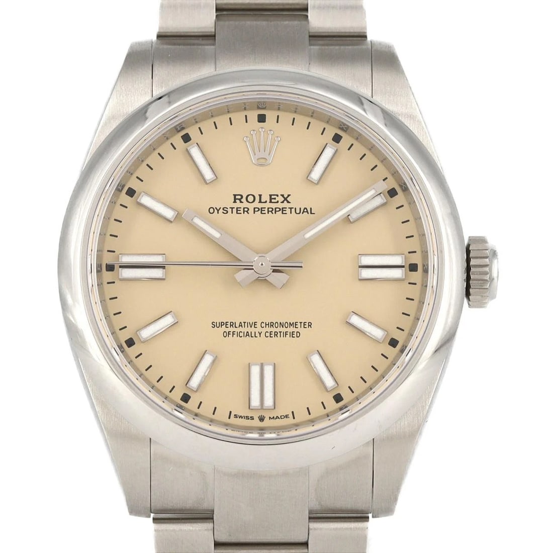 ROLEX OYSTER PERPETUAL STAINLESS STEEL MECHANICAL AUTOMATIC WATCH: Rolex Oyster Perpetual Stainless Steel Mechanical Automatic Watch Brand: ROLEx Type/Style: Wrist watch Material: Case: Stainless Steel Breath: Stainless Steel Color: Dial color: Beige Size: Case