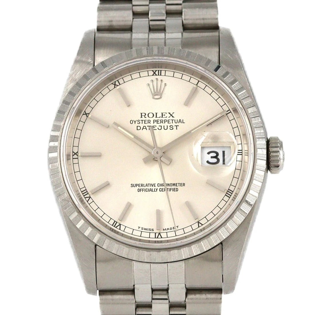 ROLEX DATEJUST STAINLESS STEEL WATCH: Rolex Datejust Stainless Steel Watch Brand: ROLEx Type/Style: Wrist watch Material: Case: Stainless Steel Breath: Stainless Steel Color: Dial Color: Silver Size: Case diameter: Approx. 36 mm Max