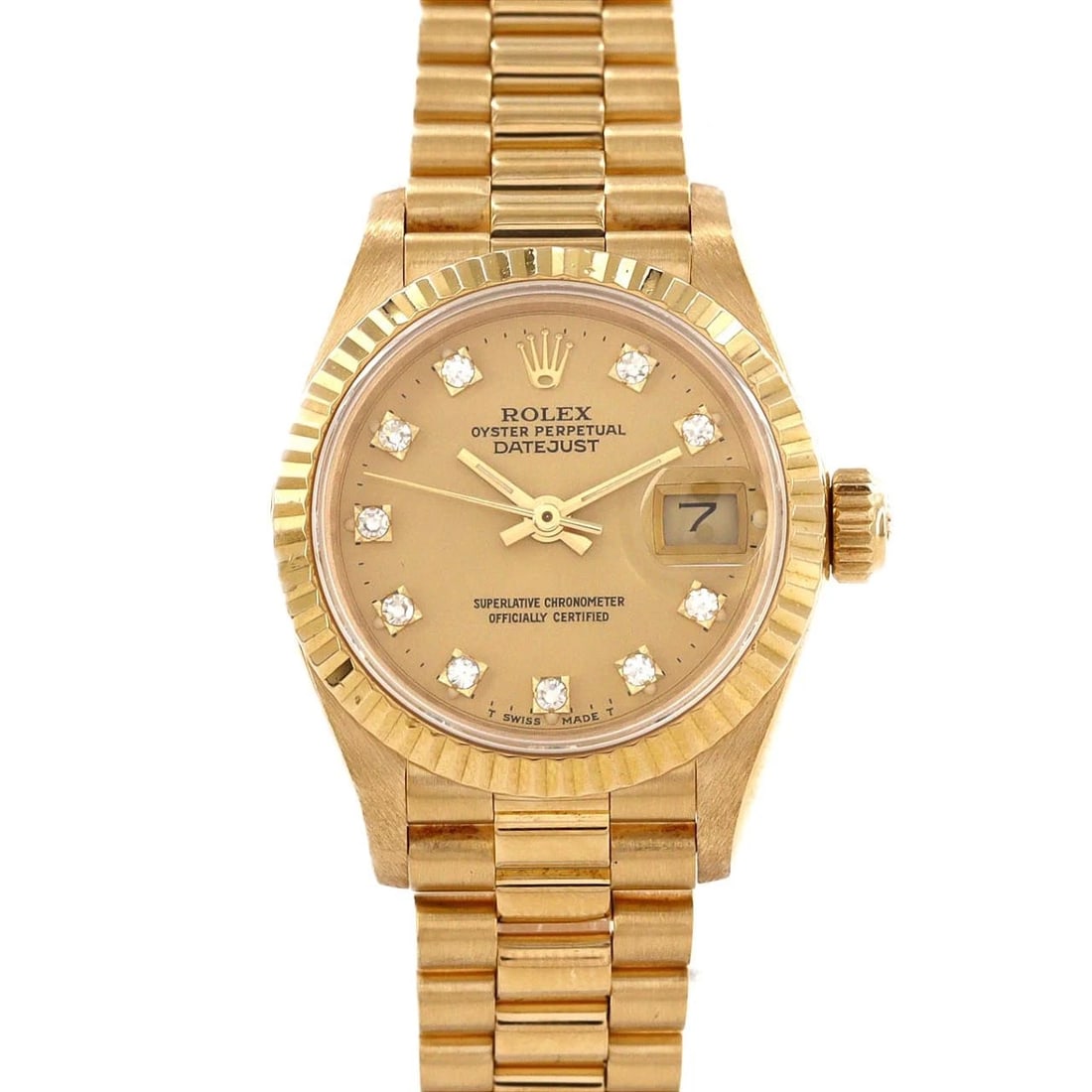 ROLEX DATEJUST YELLOW GOLD MECHANICAL AUTOMATI WATCH: Rolex Datejust Yellow Gold Mechanical Automati Watch Brand: ROLEx Type/Style: Wrist watch Material: Case: Yellow gold Bracelet: Yellow gold Color: Dial color: Gold/Diamond Size: Case diameter: