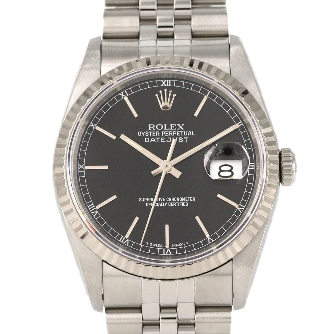 ROLEX DATEJUST SSXWG MECHANICAL AUTOMATIC WATCH: Rolex Datejust SSxWG Mechanical Automatic Watch Brand: ROLEx Type/Style: Wrist watch Material: Case: Stainless steel x white gold Bracelet: Stainless steel Color: Dial Color: Black Size: Case