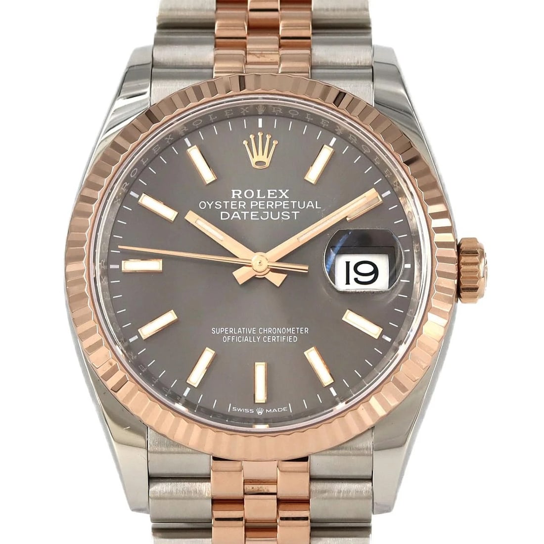 ROLEX DATEJUST SSXPG MECHANICAL AUTOMATIC WATCH: Rolex Datejust SSxPG Mechanical Automatic Watch Brand: ROLEx Type/Style: Wrist watch Material: Case: Stainless steel x pink gold Bracelet: Stainless steel x pink gold Color: Dial color: Slate, gray Si