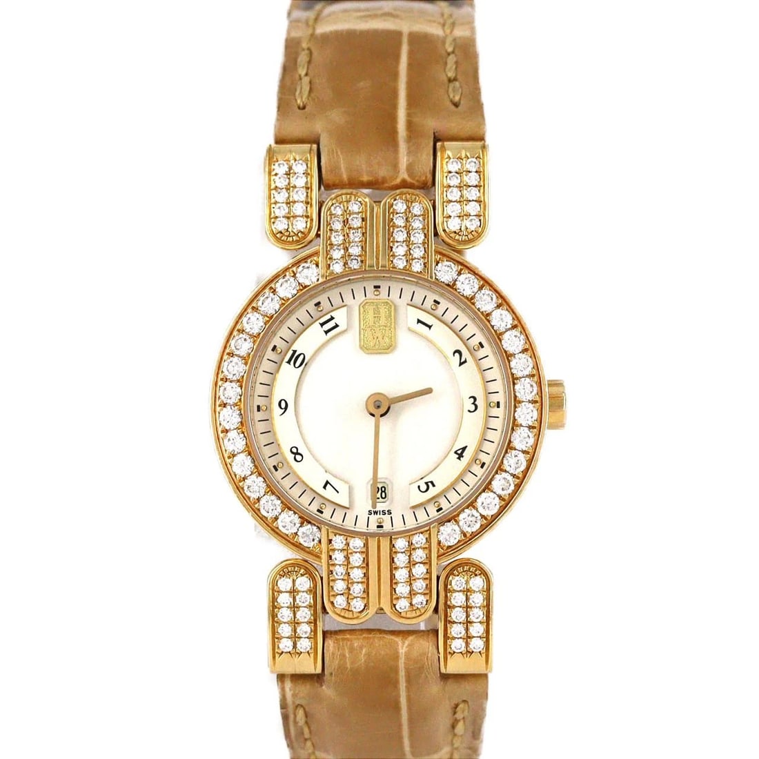HARRY WINSTON PREMIERE YG WATCH: Harry Winston Premiere YG Watch Brand: HARRY WINSTON Type/Style: Wrist watch Material: Case: Yellow gold Bracelet: Strap Color: Dial color: Ivory Size: Case diameter: Approx. 27mm Accessories: Non