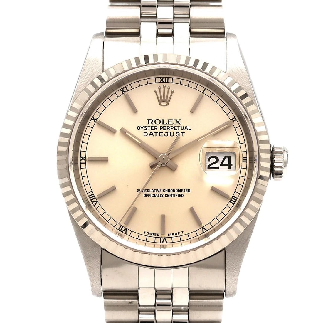 ROLEX DATEJUST SSXWG MECHANICAL AUTOMATIC WATCH: Rolex Datejust SSxWG Mechanical Automatic Watch Brand: ROLEx Type/Style: Wrist watch Material: Case: Stainless steel x white gold Bracelet: Stainless steel Color: Dial Color: Silver Size: Case diamete