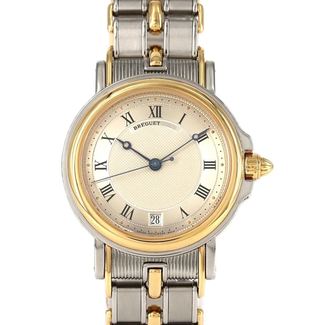 BREGUET MARINE COMBINATION WATCH: Breguet Marine Combination Watch Brand: Breguet Type/Style: Wrist watch Material: Case: Stainless steel x yellow gold Bracelet: Stainless steel x yellow gold Color: Dial color: Silver/Roman Size:
