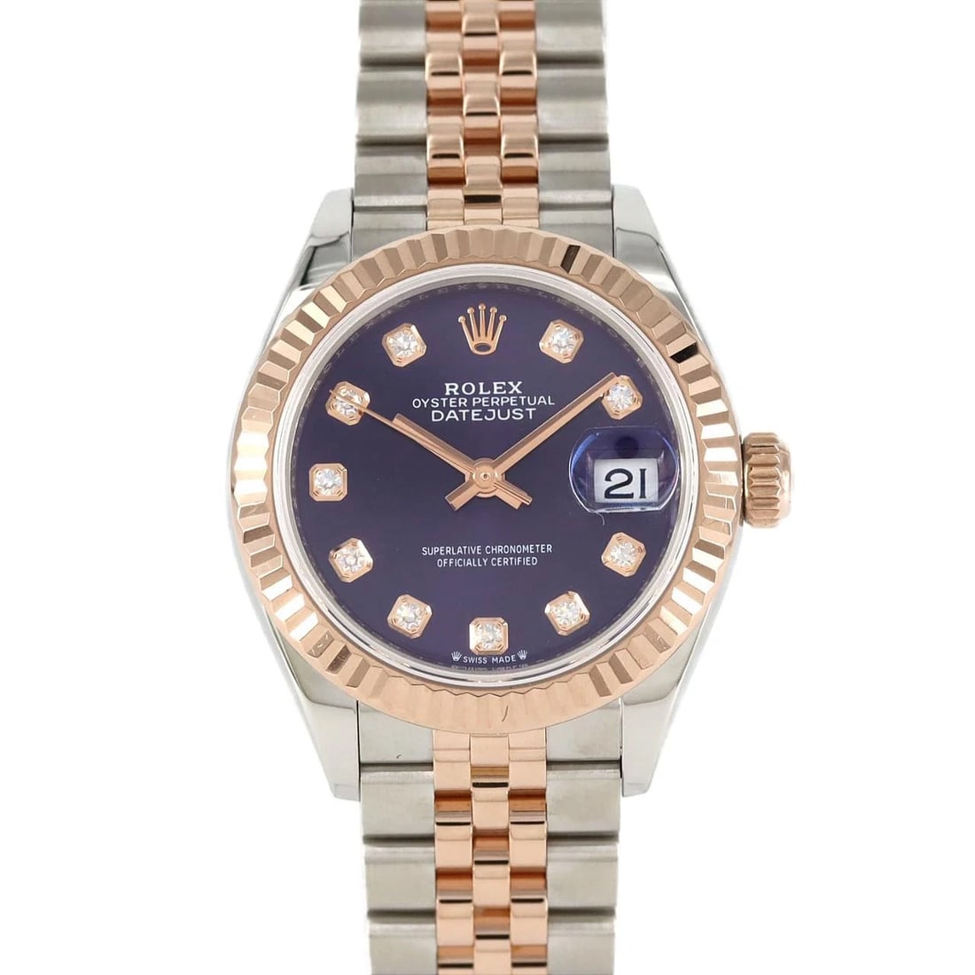 ROLEX DATEJUST SSXPG MECHANICAL AUTOMATIC WATCH: Rolex Datejust SSxPG Mechanical Automatic Watch Brand: ROLEx Type/Style: Wrist watch Material: Case: Stainless steel x pink gold Bracelet: Stainless steel x pink gold Color: Dial color: Aubergine, pur