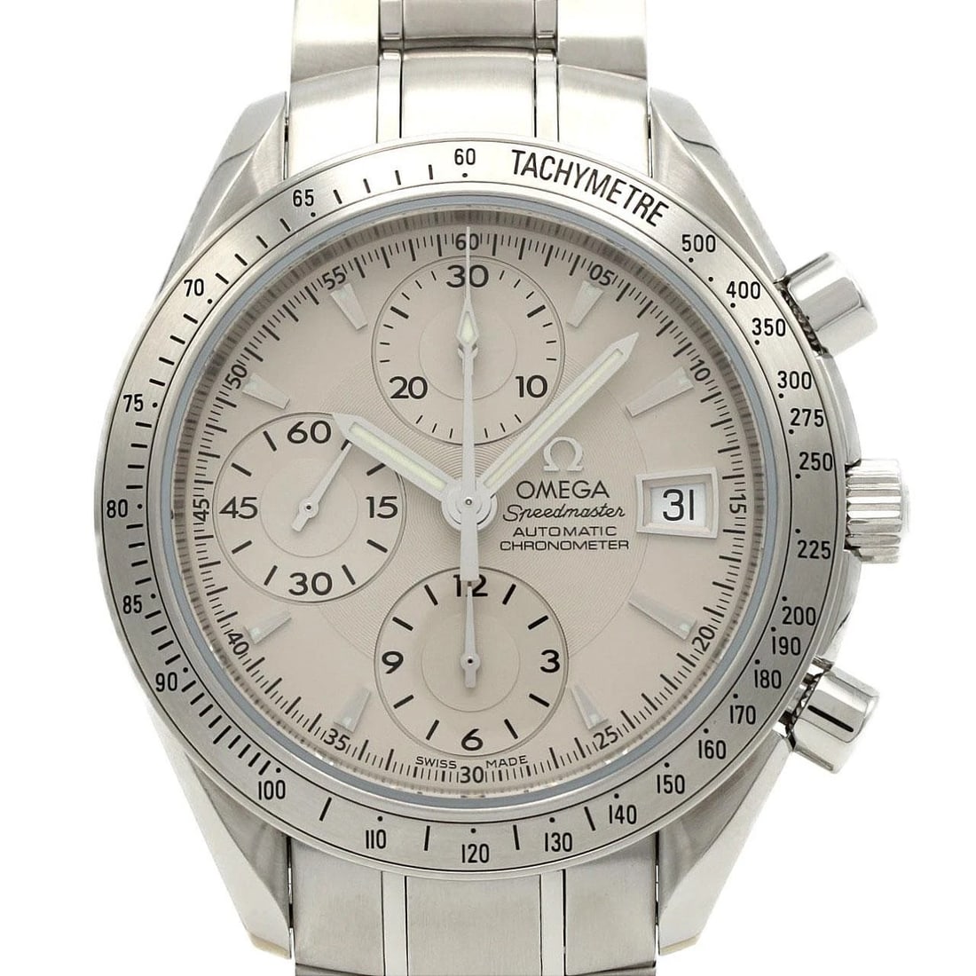 OMEGA SPEEDMASTER DATE STAINLESS STEEL MECHANICAL AUTOMATI WATCH: Omega Speedmaster Date Stainless Steel Mechanical Automati Watch Brand: OMEGA Type/Style: Wrist watch Material: Case: Stainless Steel Breath: Stainless Steel Color: Dial Color: Silver Size: Case