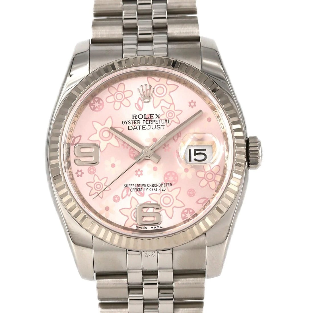 ROLEX DATEJUST SSXWG MECHANICAL AUTOMATIC WATCH: Rolex Datejust SSxWG Mechanical Automatic Watch Brand: ROLEx Type/Style: Wrist watch Material: Case: Stainless steel x white gold Bracelet: Stainless steel Color: Dial Color: Pink Flower Size: Case di