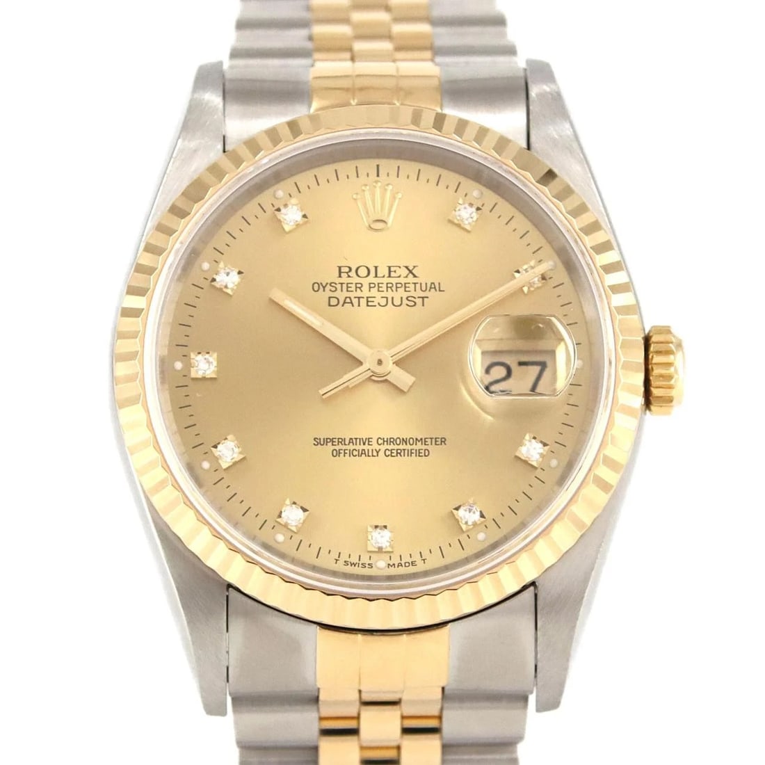 ROLEX DATEJUST SSXYG MECHANICAL AUTOMATIC WATCH: Rolex Datejust SSxYG Mechanical Automatic Watch Brand: ROLEx Type/Style: Wrist watch Material: Case: Stainless steel x yellow gold Bracelet: Stainless steel x yellow gold Color: Dial color: Gold/Diamo