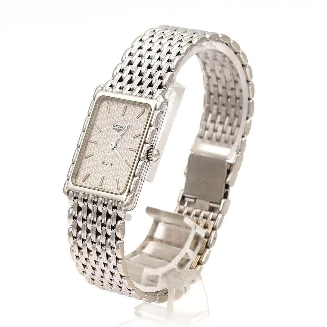 LONGINES SQUARE CASE WG QUARTZ WATCH - 2