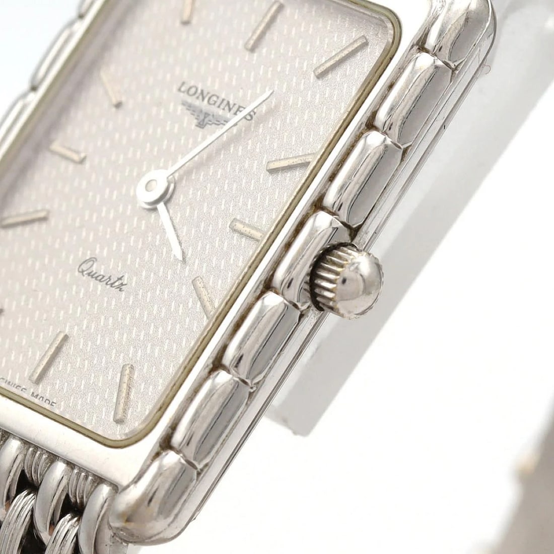 LONGINES SQUARE CASE WG QUARTZ WATCH - 3