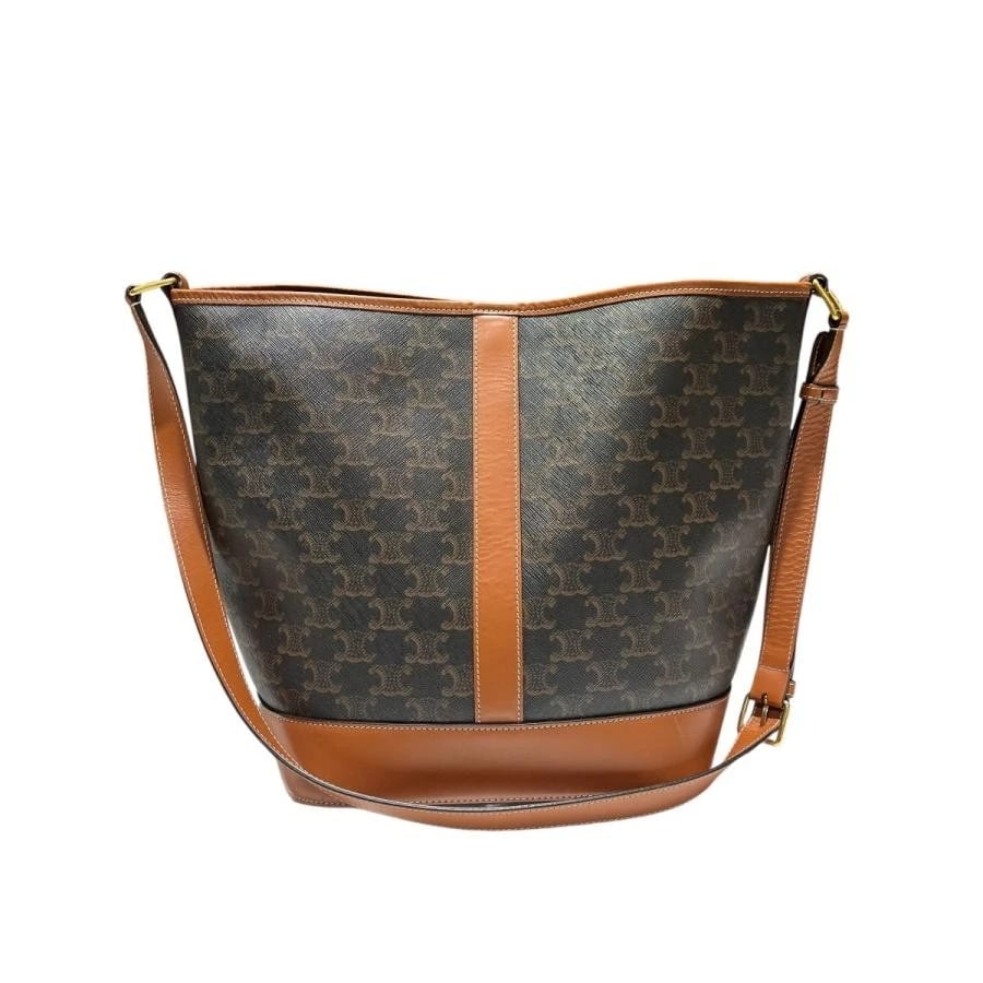 CELINE BAG: TRIOMPHE MEDIUM BUCKET BROWN - 3