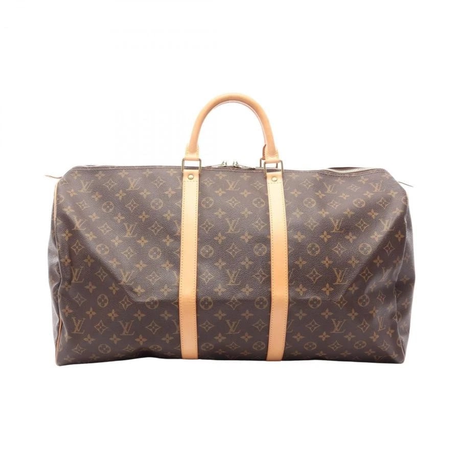 LOUIS VUITTON BAG: KEEPALL 55 BROWN: LOUIS VUITTON Bag: Keepall 55 Brown Brand: LOUIS VUITTON Type/Style: Duffle Material: Exterior Material Canvas / Leather Color: Exterior Color Brown Size: (approx. W22.0 ? H11.8 ? D9.8 inch)