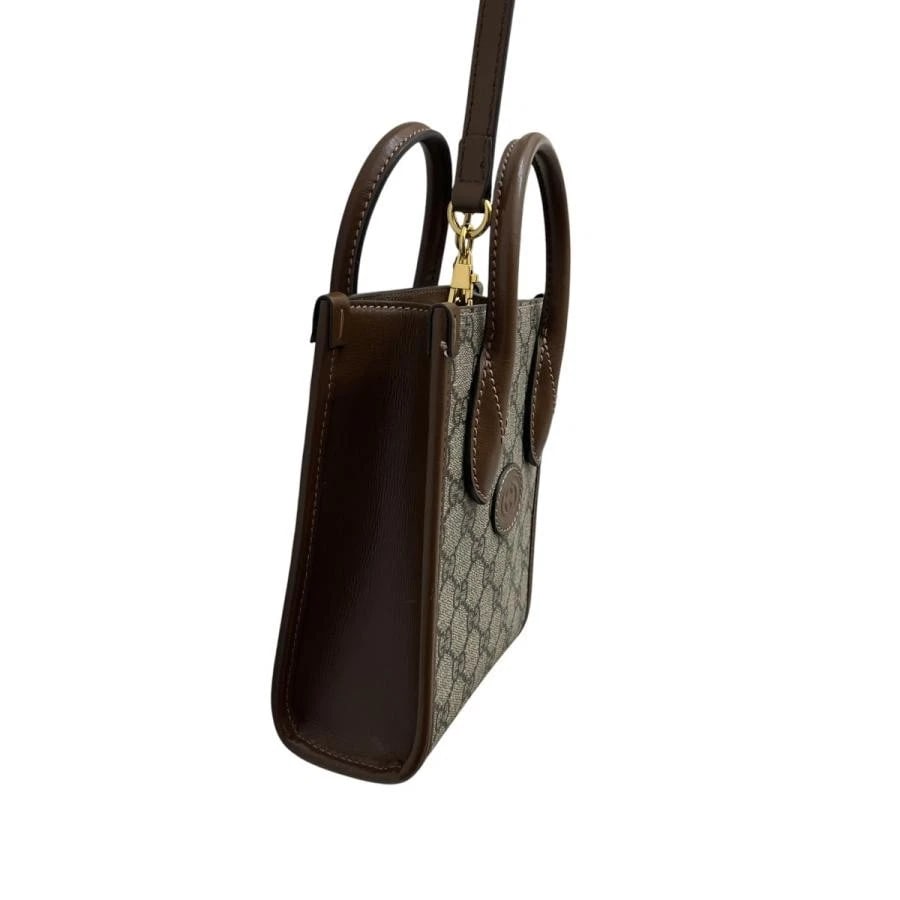 GUCCI BAG: INTERLOCKING G MINI TOTE BROWN - 2