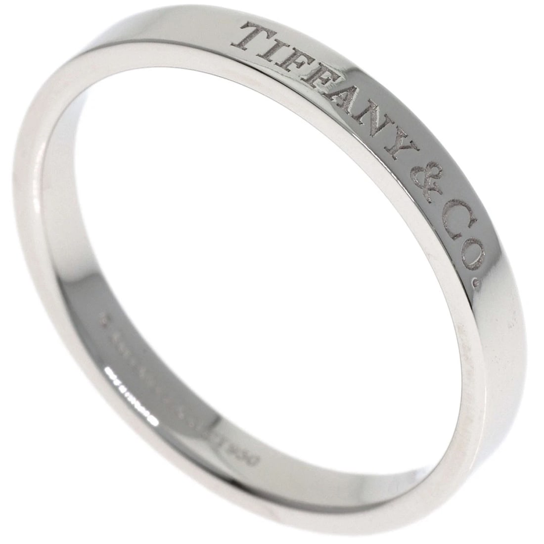 TIFFANY&CO. FLAT BAND RING PLATINUM PT950: TIFFANY&Co. Flat band Ring Platinum PT950 Brand: TIFFANY&Co. Type/Style: Ring Material: Platinum PT950, Color: Silver Size: 10.25(US) Accessories: None Accessories Notice: When purchasing