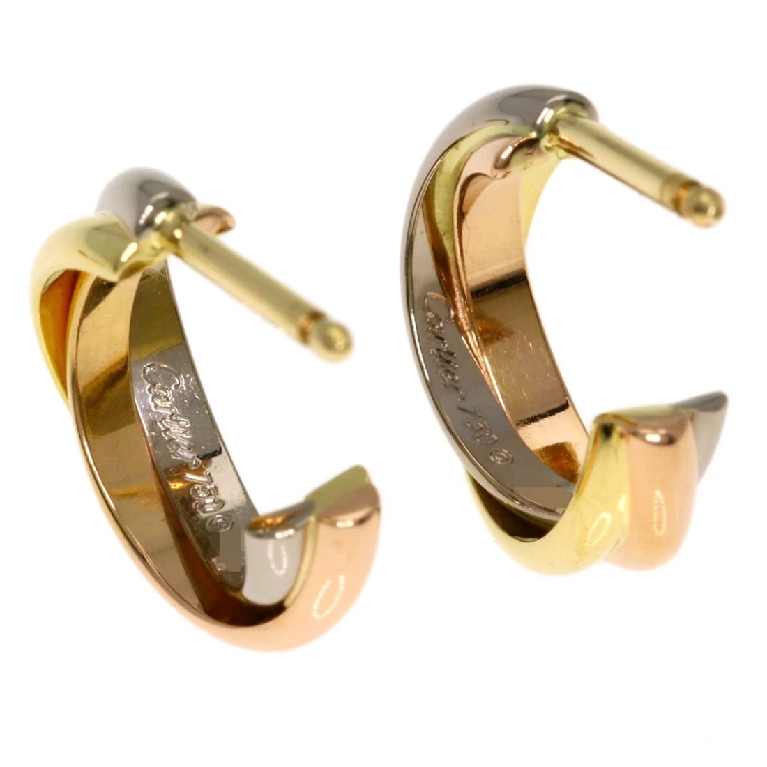 CARTIER TRINITY EARRING K18 YELLOW GOLD K18 WHITE GOLD: CARTIER Trinity earring K18 Yellow Gold K18 White Gold Brand: CARTIER Type/Style: earring Material: K18 Yellow Gold/K18 White Gold/18K Pink Gold, Color: Gold Size: Top Size:0.5inch/12.6x3.8mm Acce