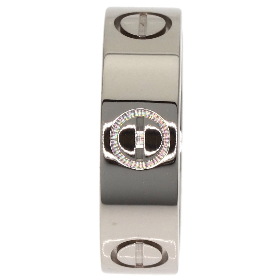 CARTIER LOVE RING K18 WHITE GOLD: CARTIER love Ring K18 White Gold Brand: CARTIER Type/Style: Ring Material: K18 White Gold, Color: Silver Size: 5(US) Accessories: None Accessories Notice: When purchasing pre-owned goods,