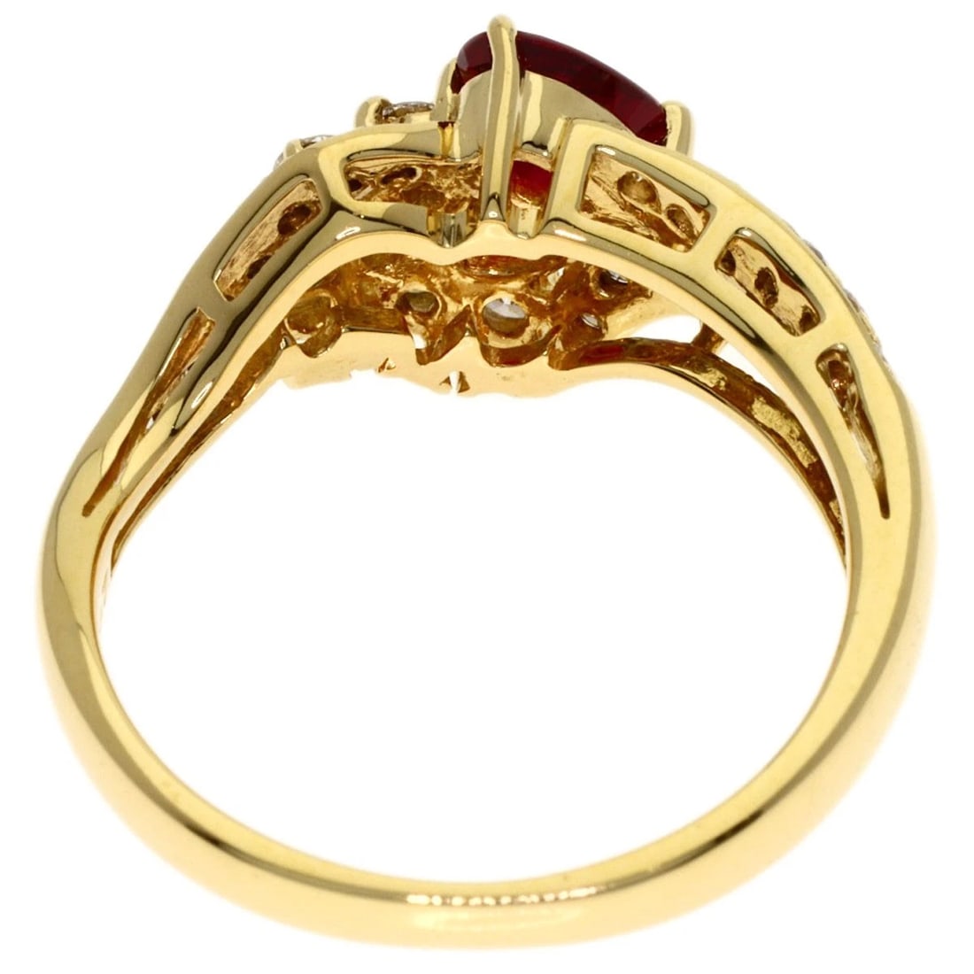 POLA RUBY DIAMOND RING K18 YELLOW GOLD - 2