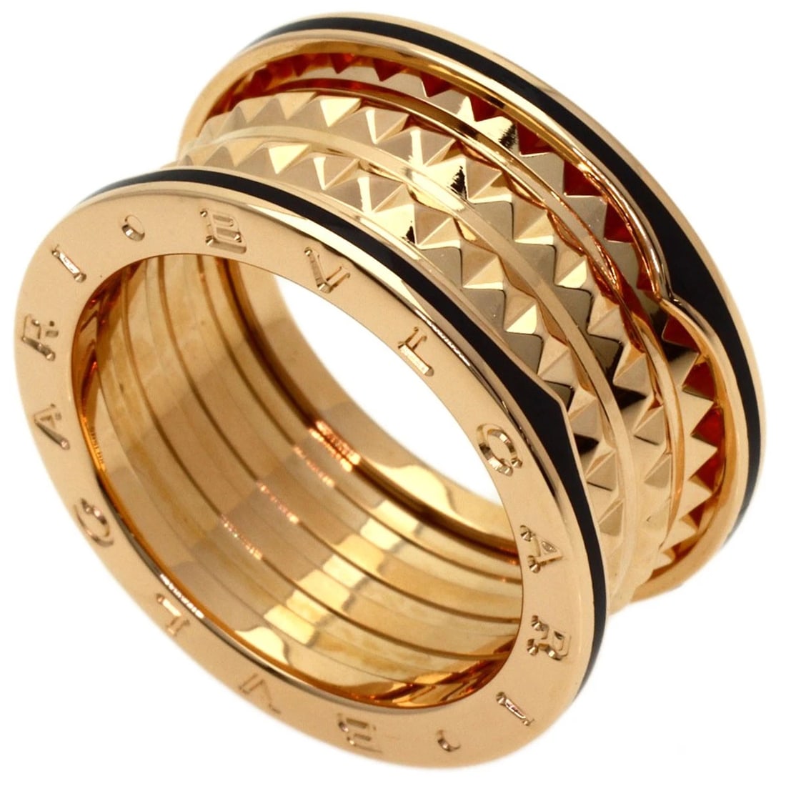 BVLGARI RING K18 PINK GOLD CERAMIC: BVLGARI Ring K18 Pink Gold Ceramic Brand: BVLGARI Type/Style: Ring Material: K18 Pink Gold/Ceramic, Color: Gold Size: 9.75(US) Accessories: None Accessories Notice: When purchasing pre-own