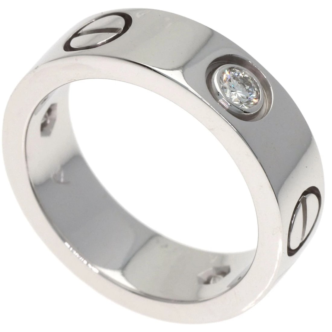 CARTIER DIAMOND RING K18 WHITE GOLD: CARTIER diamond Ring K18 White Gold Brand: CARTIER Type/Style: Ring Material: K18 White Gold, Main Stone Natural Color: Silver Size: 4.25(US) Accessories: None Accessories Notice: When purchasing